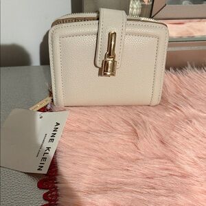 Anne Klein Beige Wallet with Gold Accent